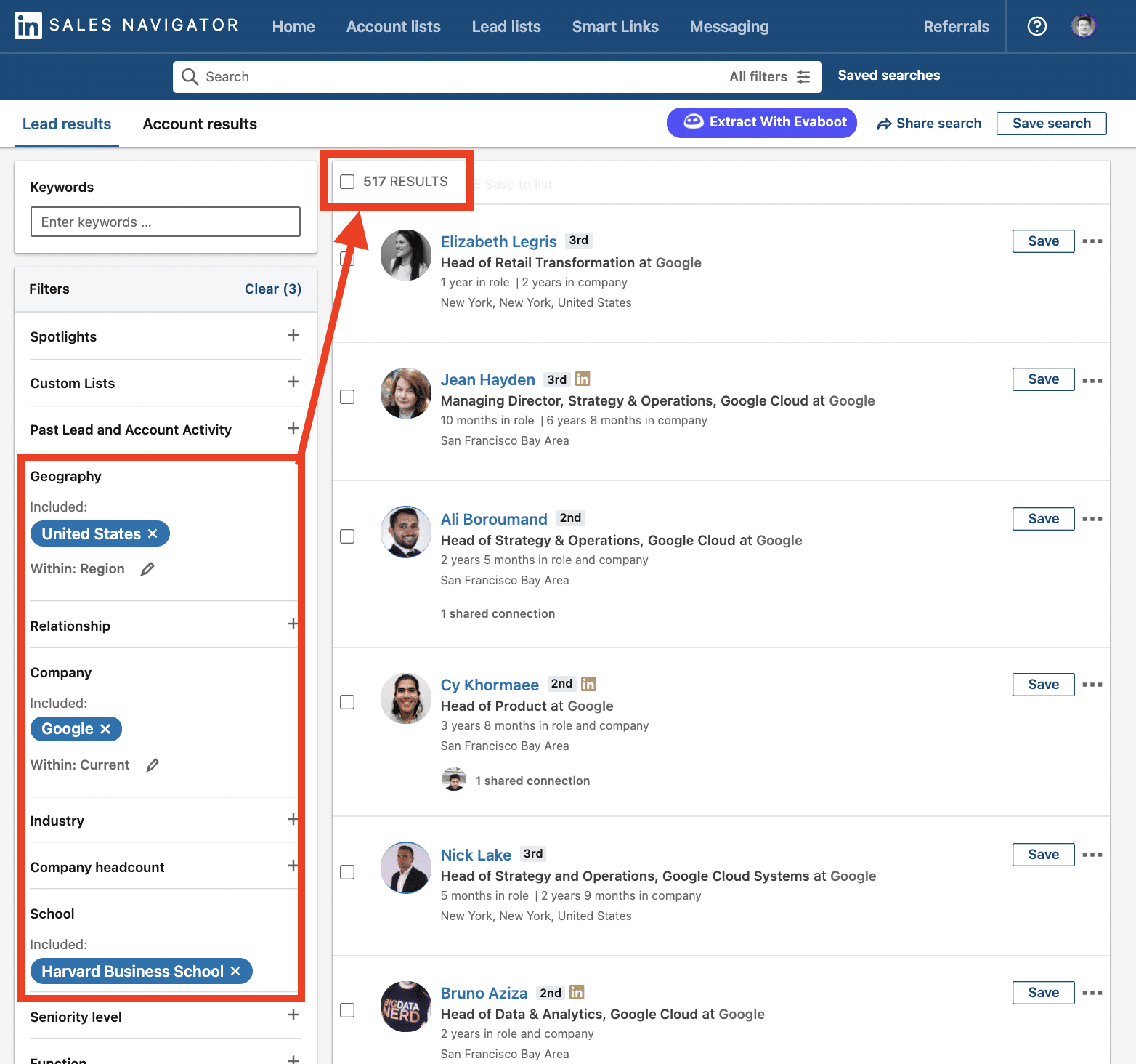 trouver des alumnis d'entreprises sur linkedin sales navigator 