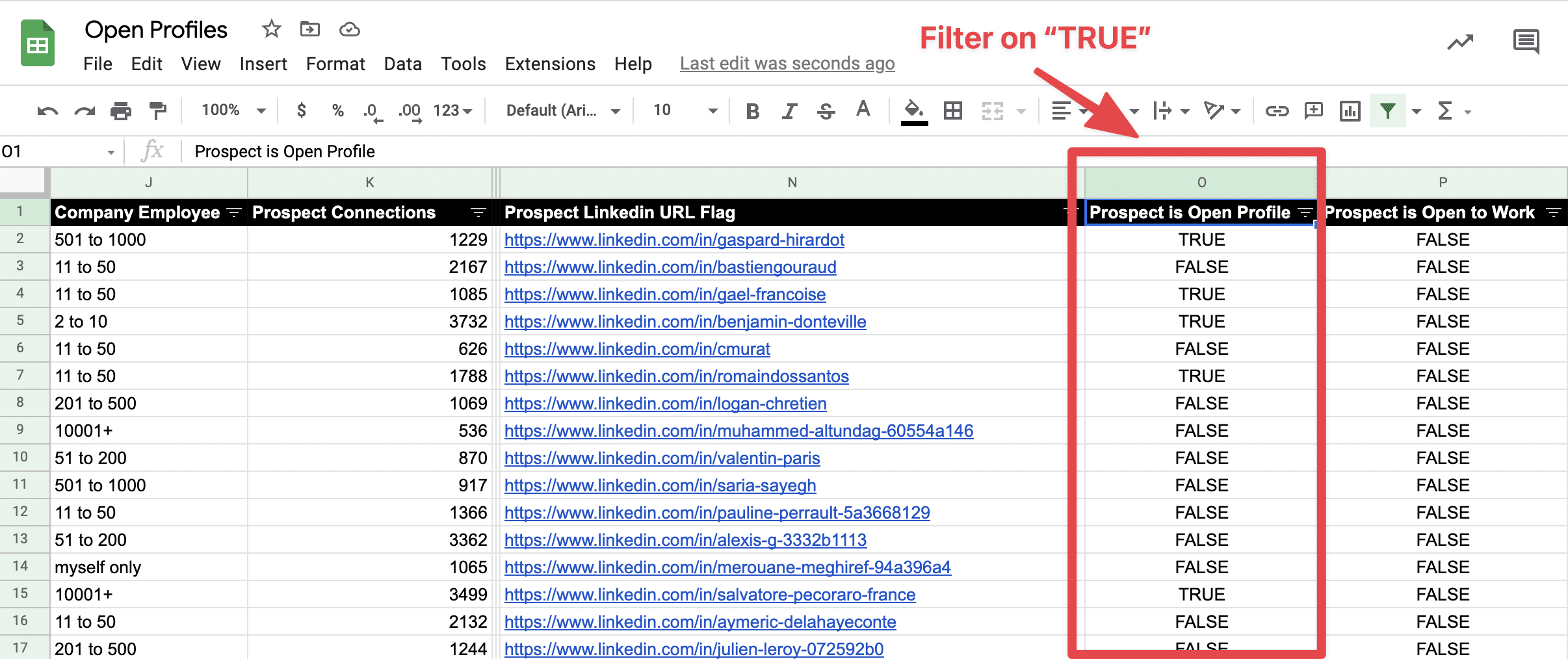 como identificar a los open profiles automaticamente para enviar inmails ilimitados