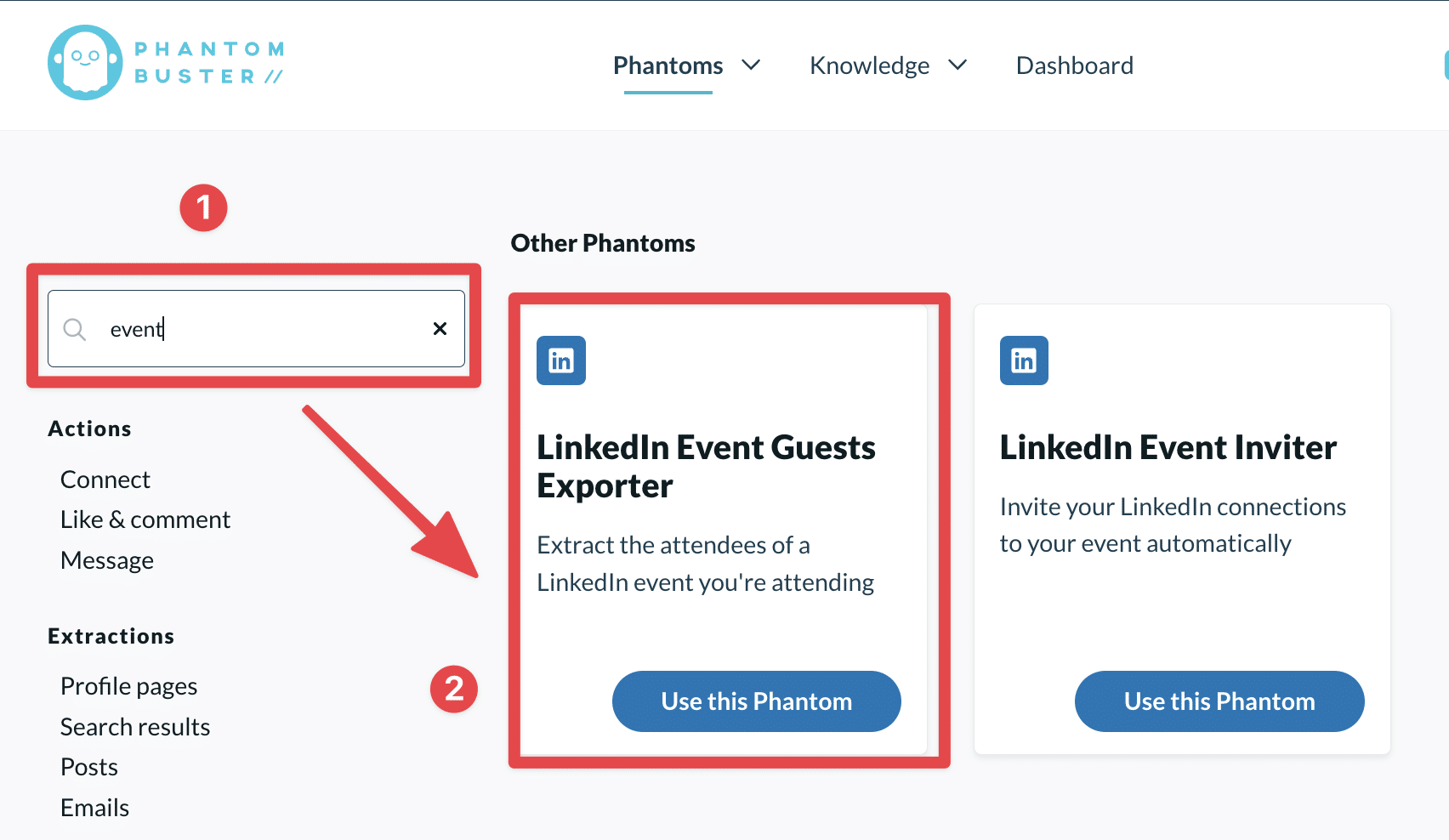 extract linkedin event attendess