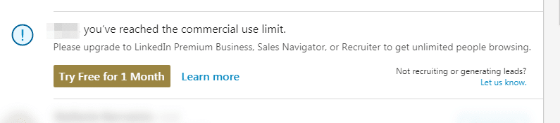 what is the monthly search limit on linkedin