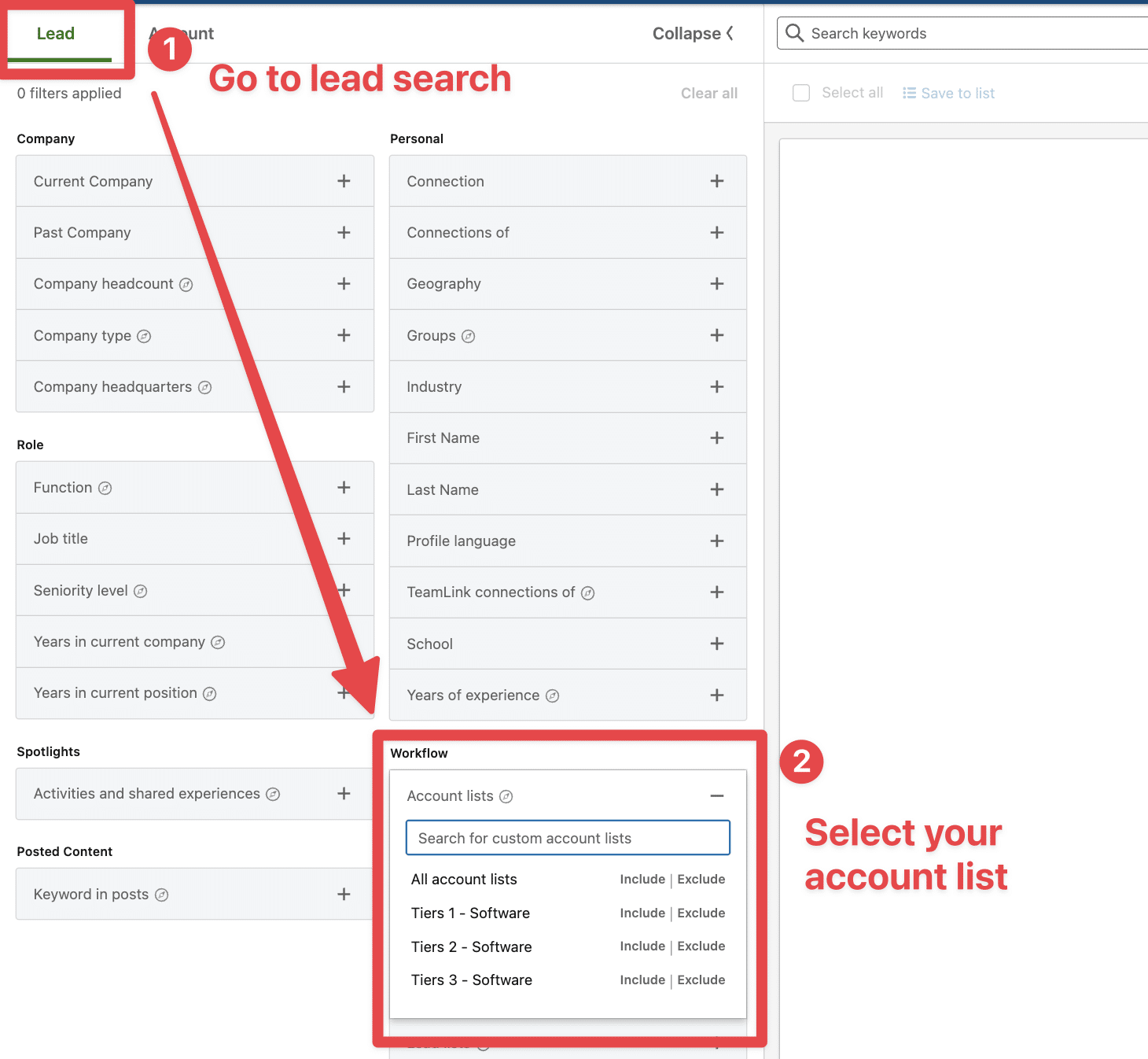 boolean search in sales navigator