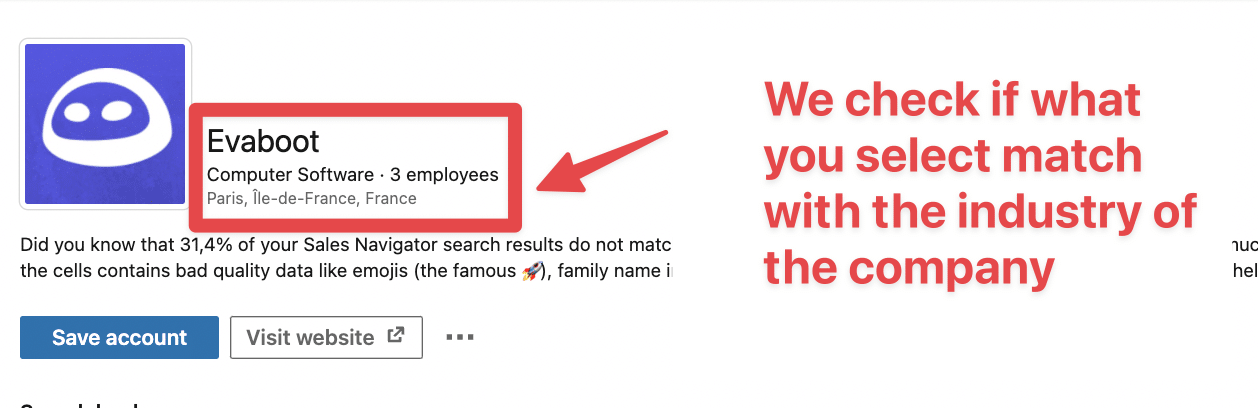 how evaboot solve the industry filtering problem on sales navigator 