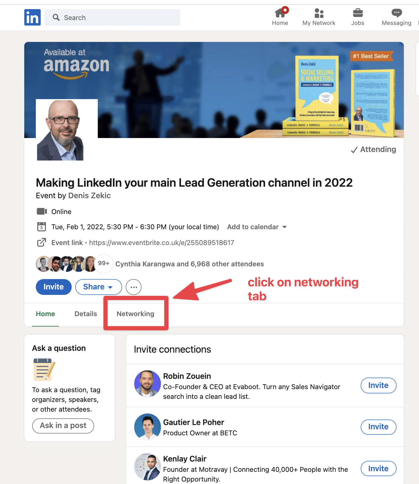 benachrichtigung der teilnehmer von linkedin-veranstaltungen