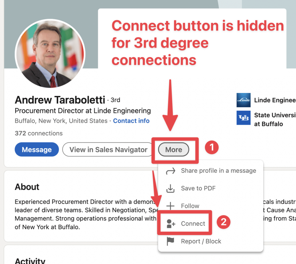 3rd degree connection meaning on linkedin