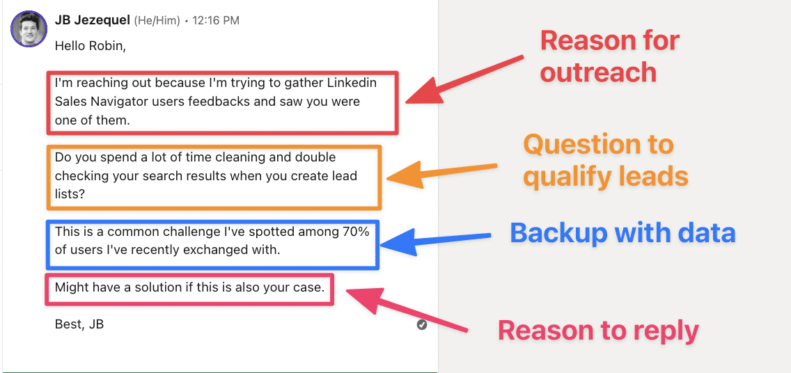 best linkedin messages for sales