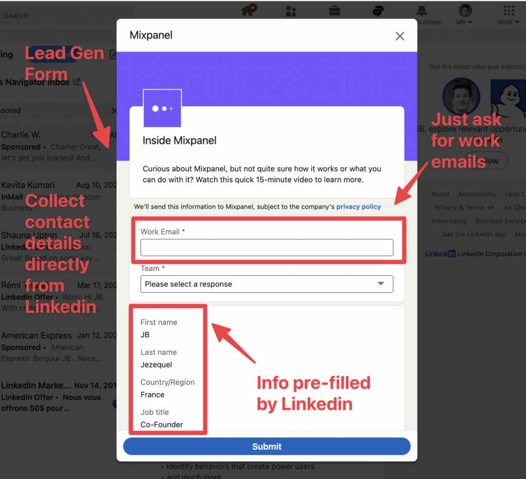 linkedin lead generation forms