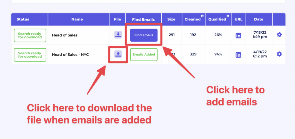 find candidates email from sales naviagtor