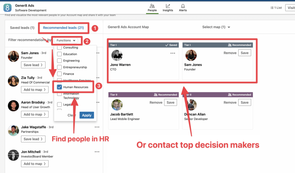 find decision makers linkedin sales navigator