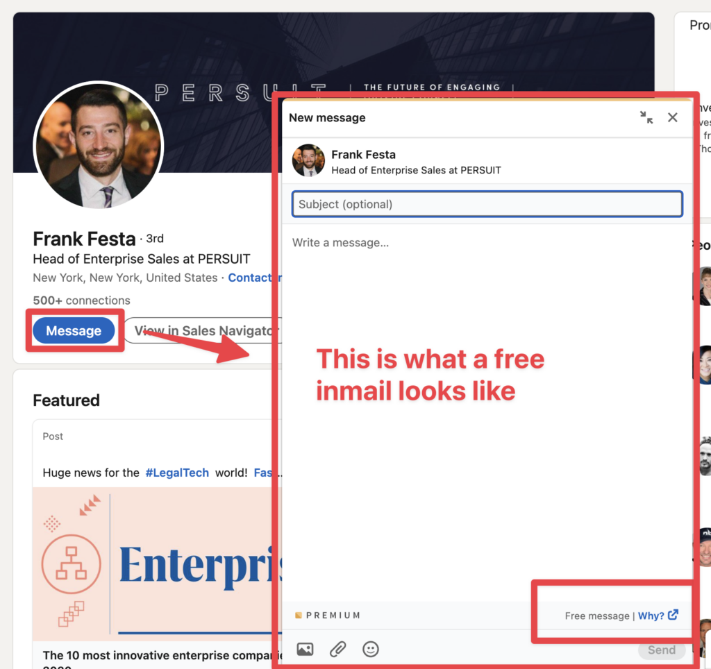 free linkedin inmail growth hack