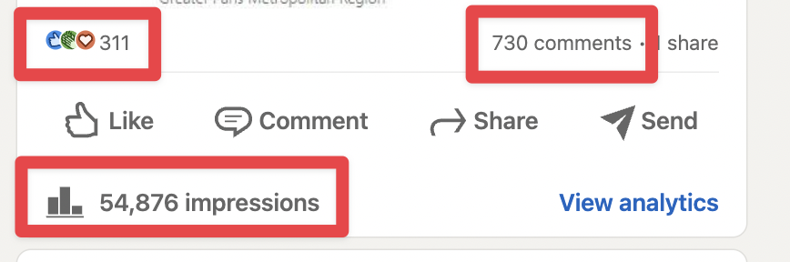 linkedin hack to maxime post impressions