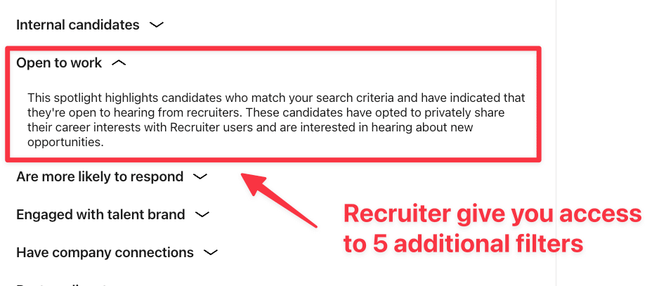linkedin recruiter open to work profile