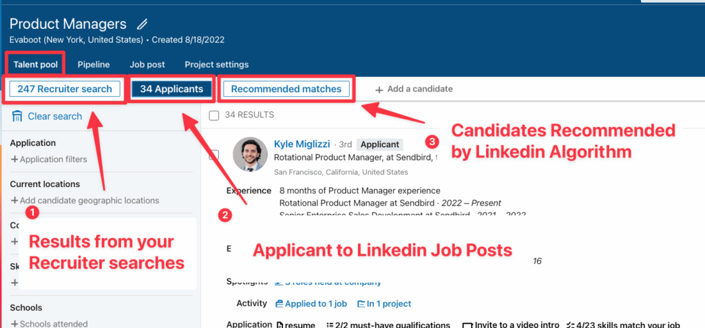 linkedin recruiter proyectos crm