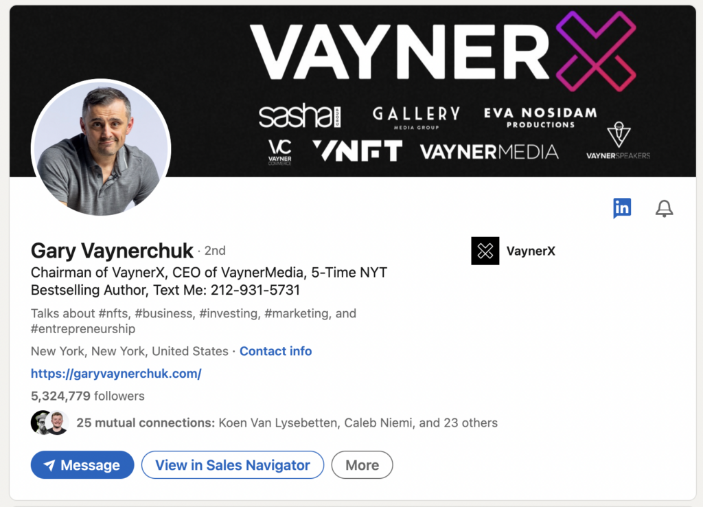 gary vaynerchuk linkedin influencer