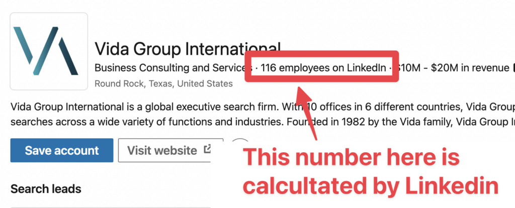 company headcount linkedin