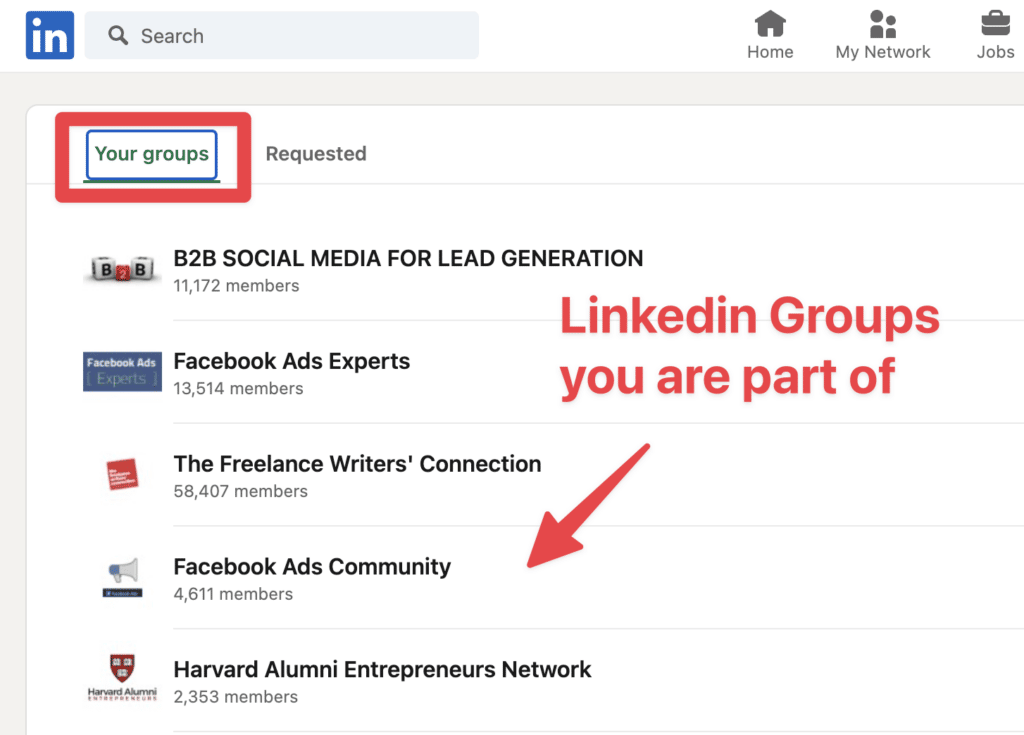 search pending linkedin groups