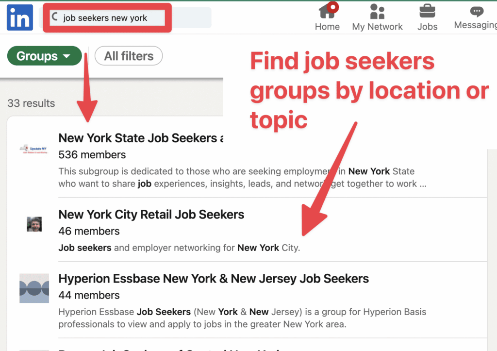 how to linkedin group to find a job