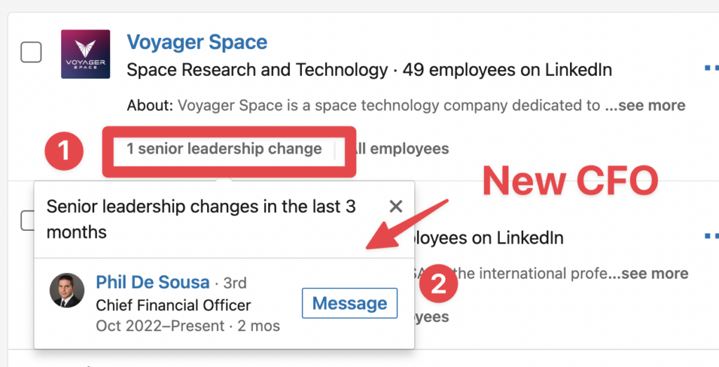 recent leadership change search filter