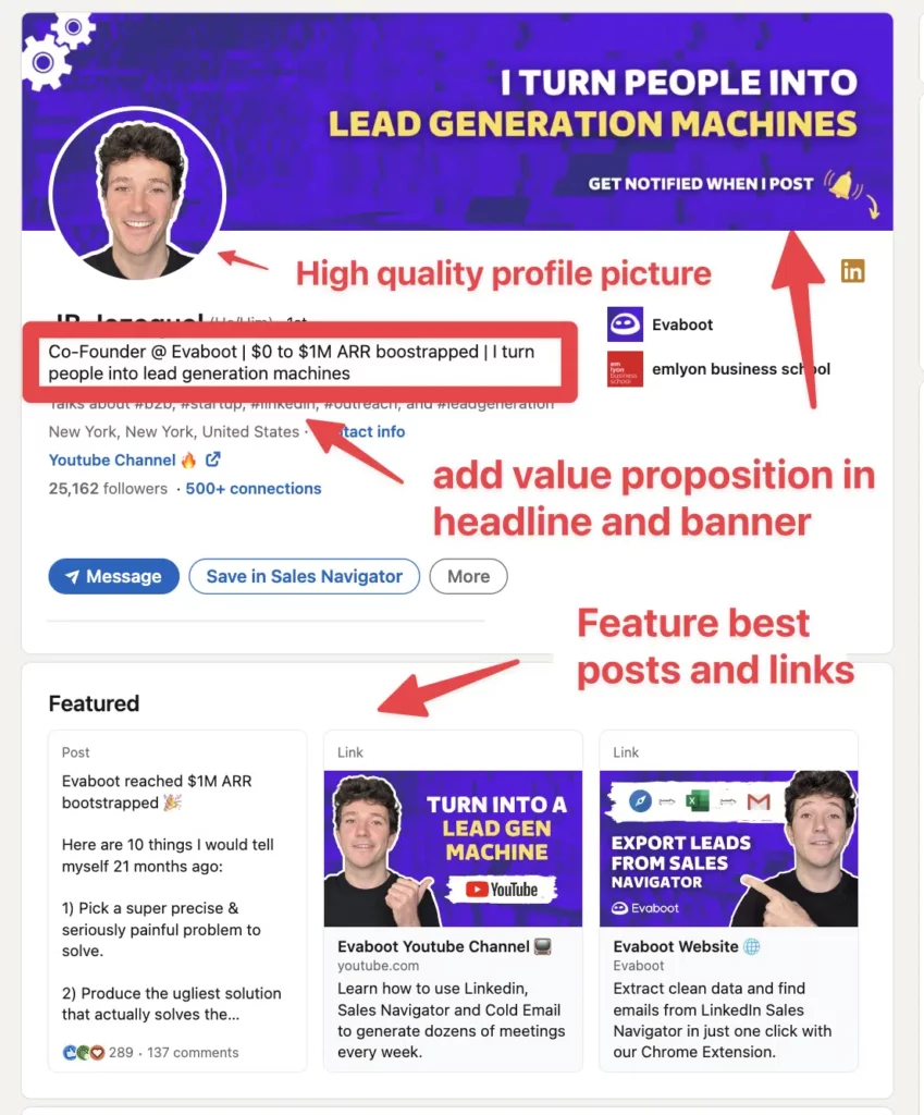 optimize linkedin profile inmail