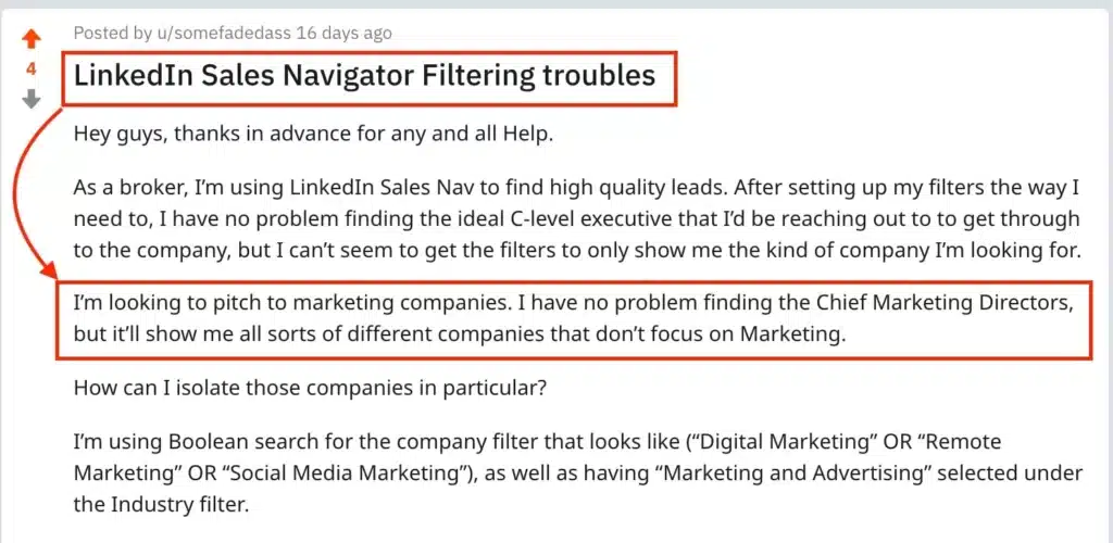 linkedin sales navigator search filters problem