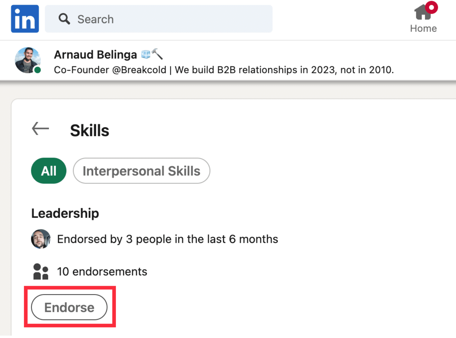 endorse skills linkedin