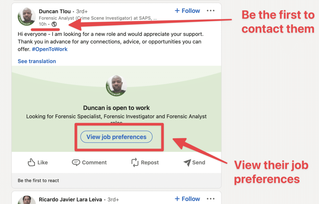 job preferences linkedin