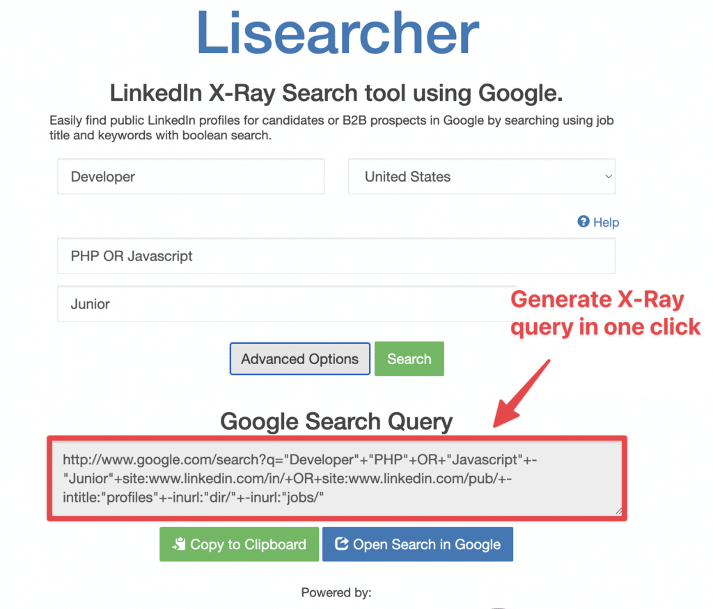 lisearcher linkedin boolean search