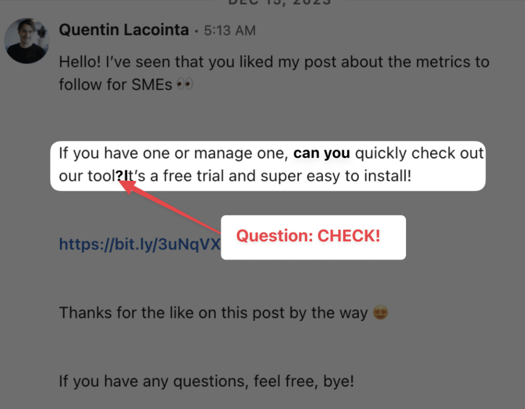 ask question on linkedin inmail messages