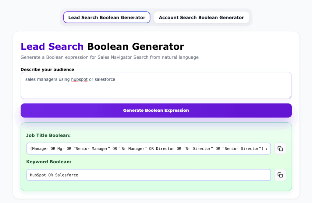 linkedin boolean search generator