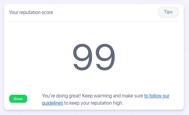 evaboot's email sender reputation score