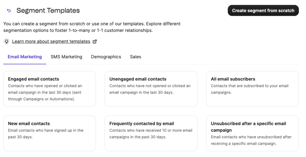 segment email lists