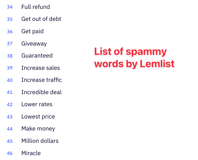 spam trigger words