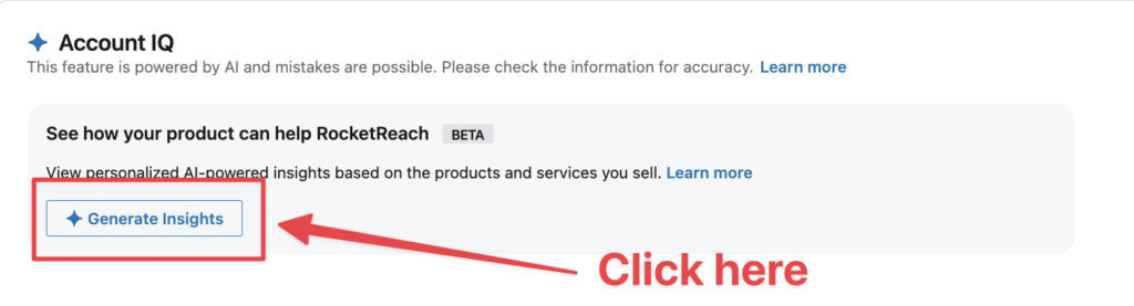 generate insights account iq sales navigator