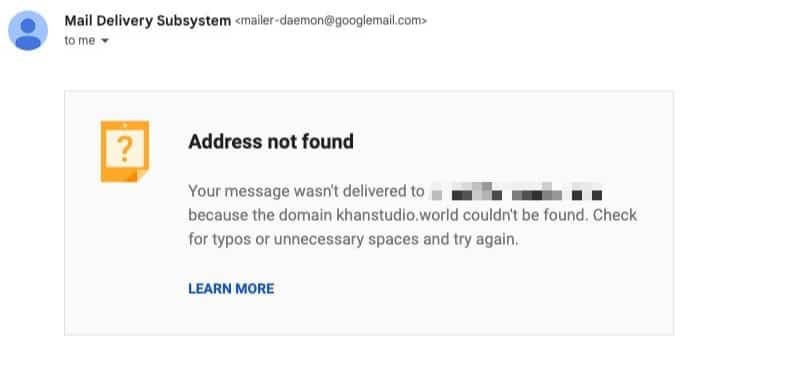 address not found