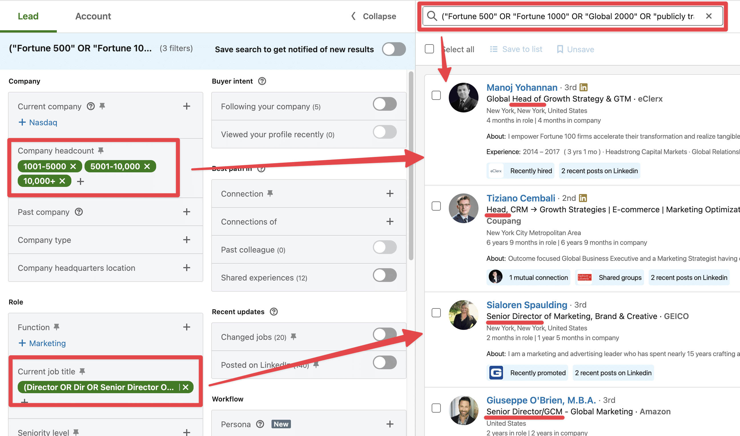 sales navigator url generator
