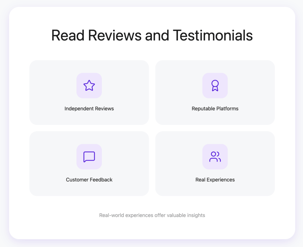 read reviews and testimonials