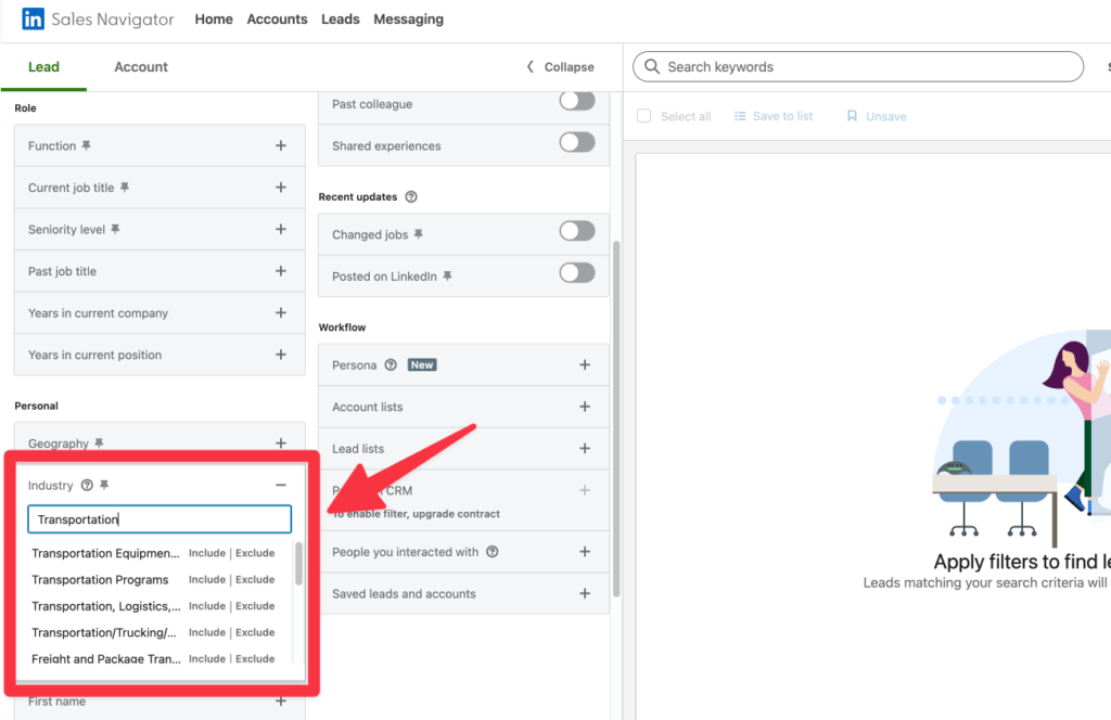 The Full LinkedIn Sales Navigator Industries List in 2025 4 industry filter linkedin sales navigator