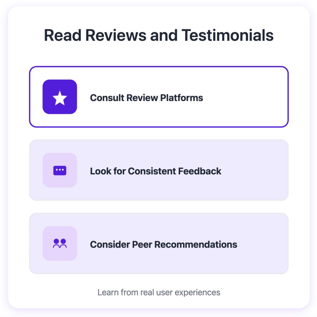 read reviews and testimonials