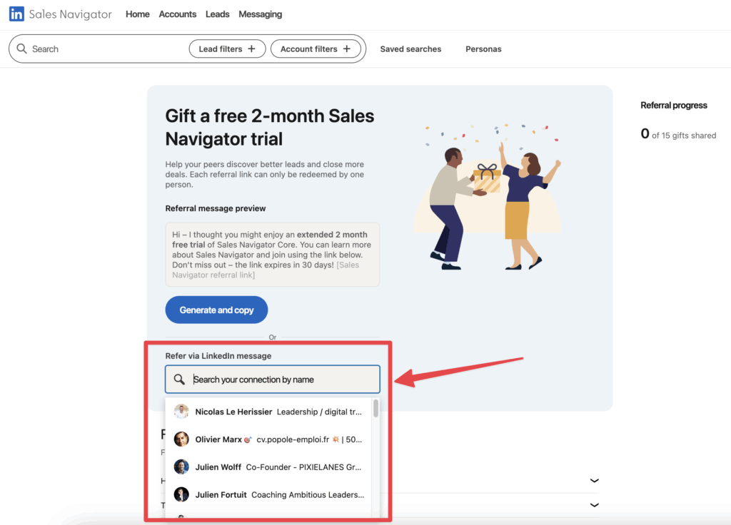 months sales navigator free trial