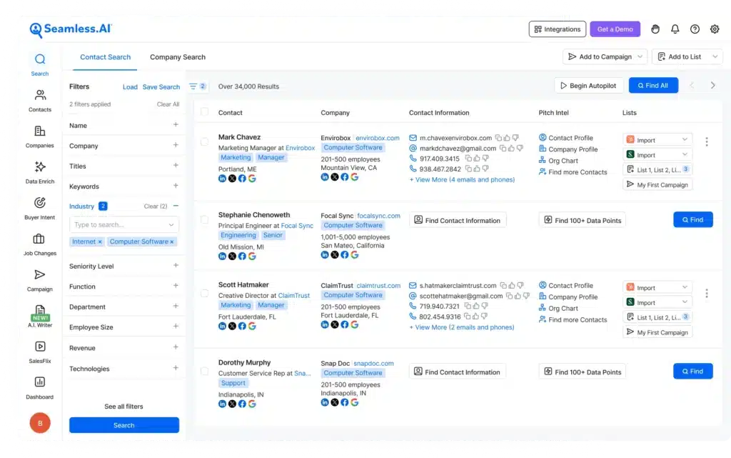 seamless contact data