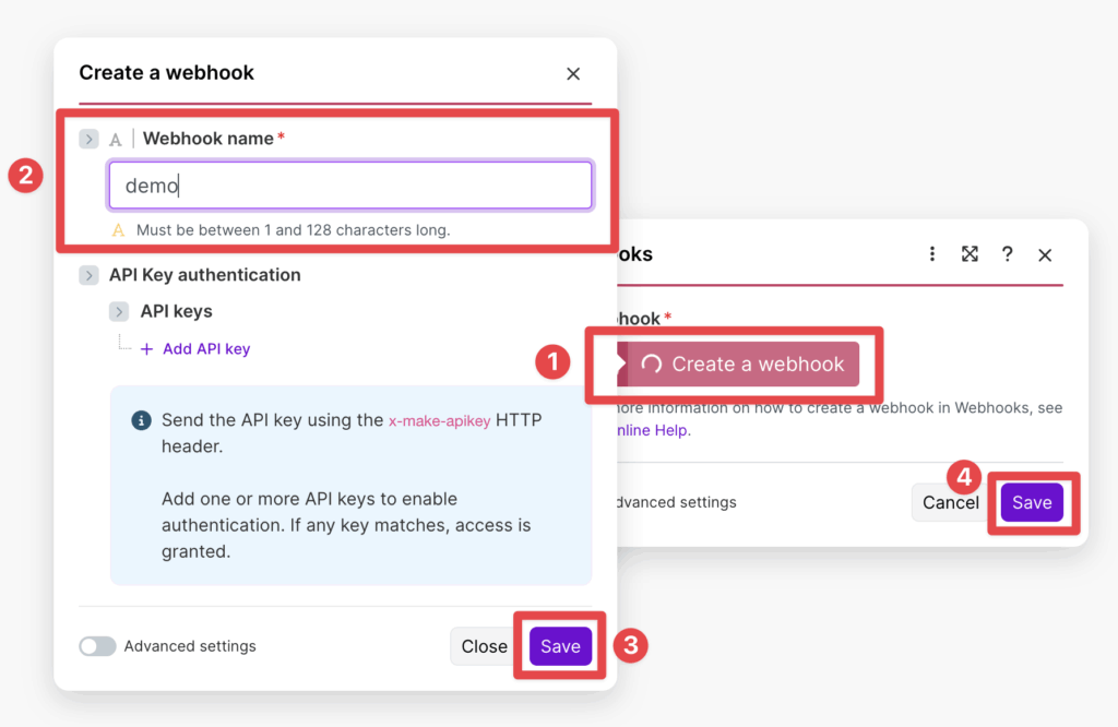 LinkedIn Sales Navigator + Make Integration: How to Set It Up 6 create a webhook with make