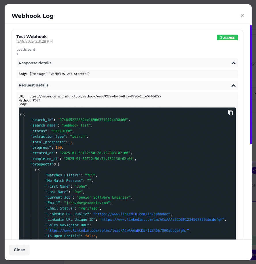 webhook log evaboot n8n